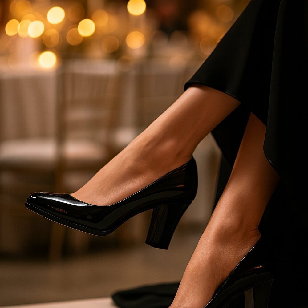 Class! Cole Haan Black Patent Leather Heels - Sz 6 EUC